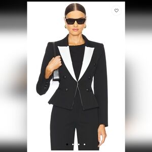 L'AGENCE ANDALUSIA BLAZER IN BLACK AND WHITE, SIZE: 6 ; NWOT